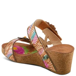Clearance L Artiste Women's L'Artiste By Spring Step, Moai Sandal Tan Multi