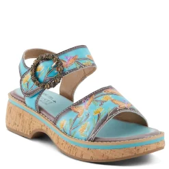 Outlet L Artiste Women's L'Artiste By Spring Step Kenna Sandal Sky Blue Multi