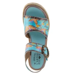 Outlet L Artiste Women's L'Artiste By Spring Step Kenna Sandal Sky Blue Multi