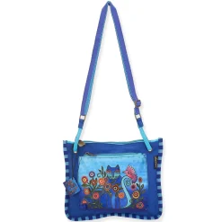 Women's Laurel Burch, Cerulean Cats Crossbody Purse-Sun N Sand Discount