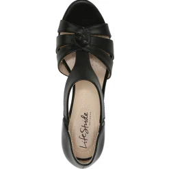 Sale LifeStride Women's , Caramel Sandal Black Smooth