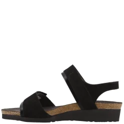Naot Women's , Aisha Sandal - Wide Width Black Nubuck