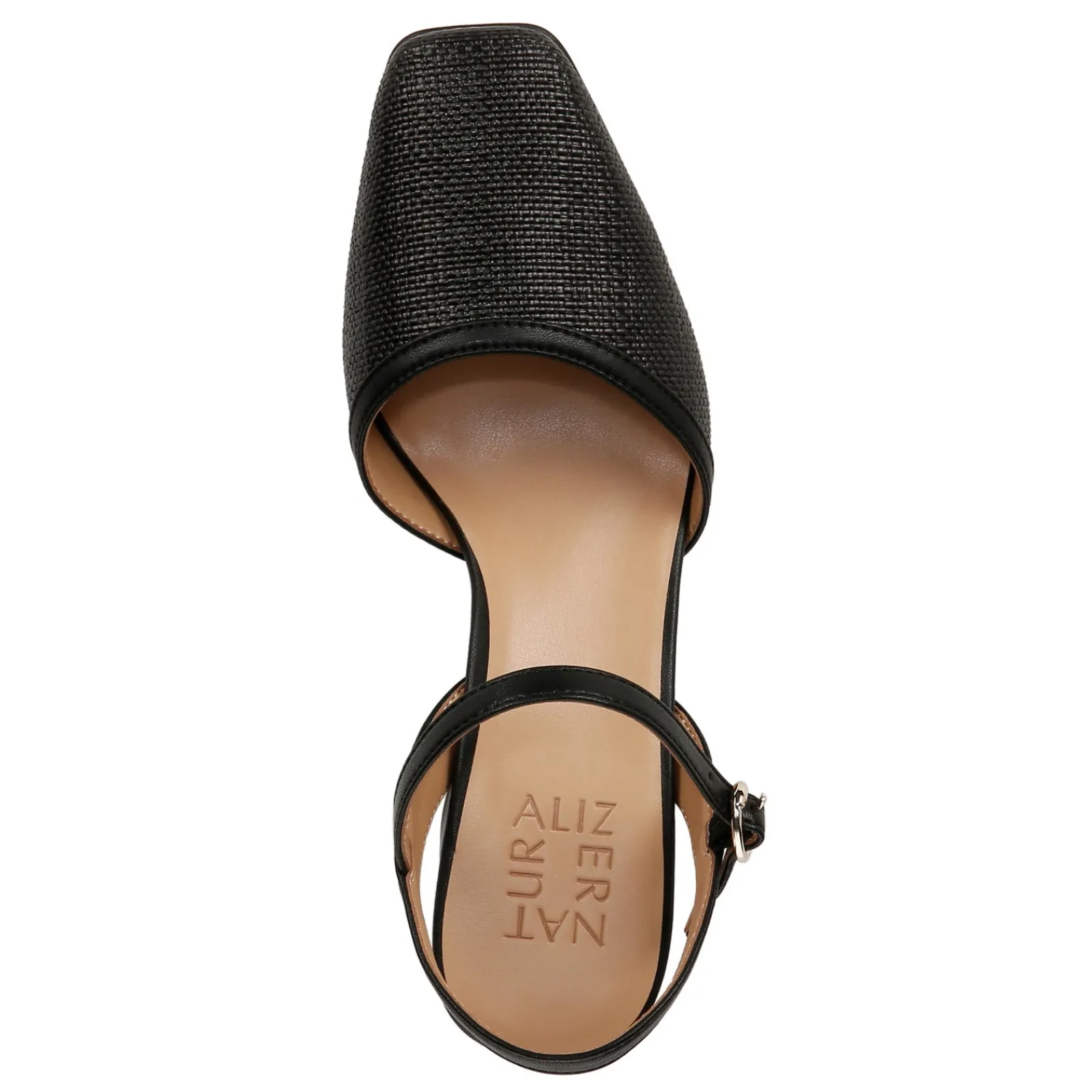 Clearance Naturalizer Women's , Wave Pump Black Straw Fabric