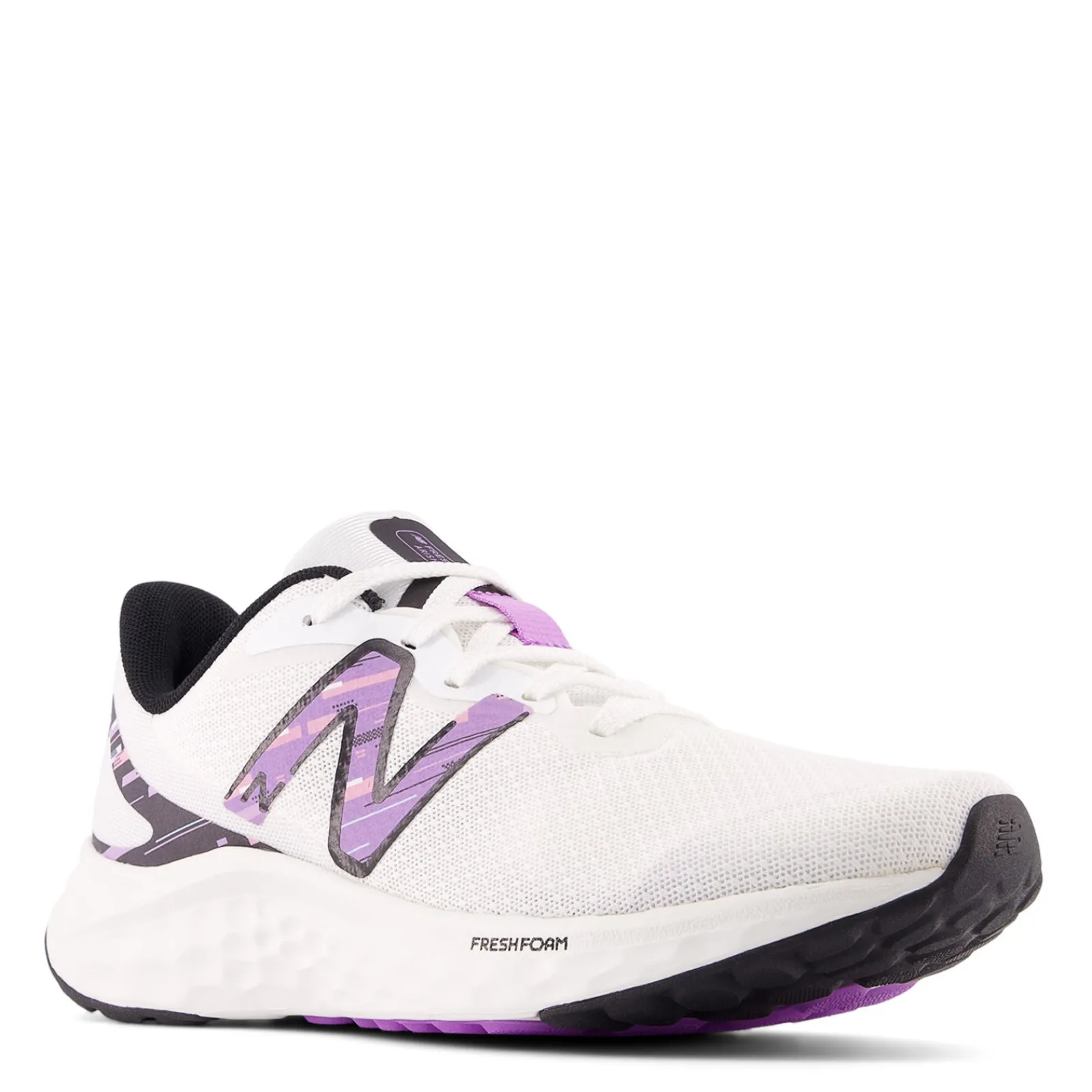 Outlet New Balance Women's , Arishi Fresh Foam v4 Running Shoe White/Black/Purple Fade
