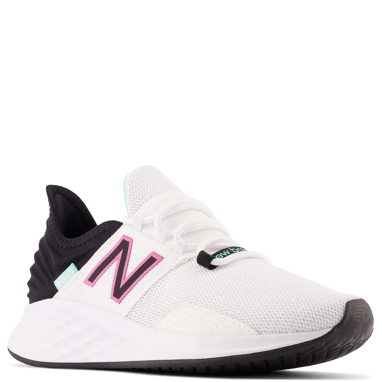 Outlet New Balance Women's , Fresh Foam Roav Running Shoe White/Black/Surf Vibrant Pink