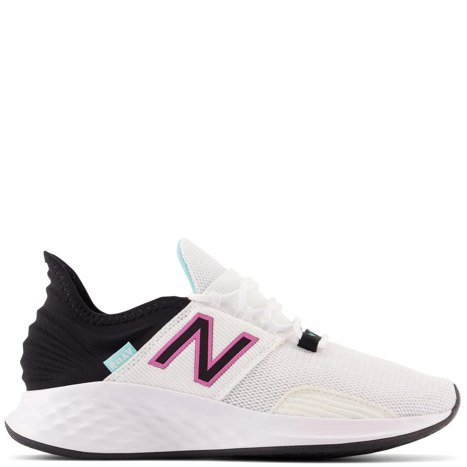 Outlet New Balance Women's , Fresh Foam Roav Running Shoe White/Black/Surf Vibrant Pink
