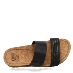 Discount Reef Women's , Cushion Vista Hi Slide Black Braid