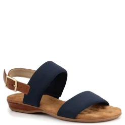 Discount Ros Hommerson Women's , Cabana Sandal Navy Fabric/ Tan Leather