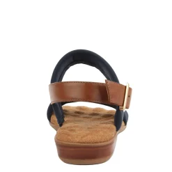 Discount Ros Hommerson Women's , Cabana Sandal Navy Fabric/ Tan Leather