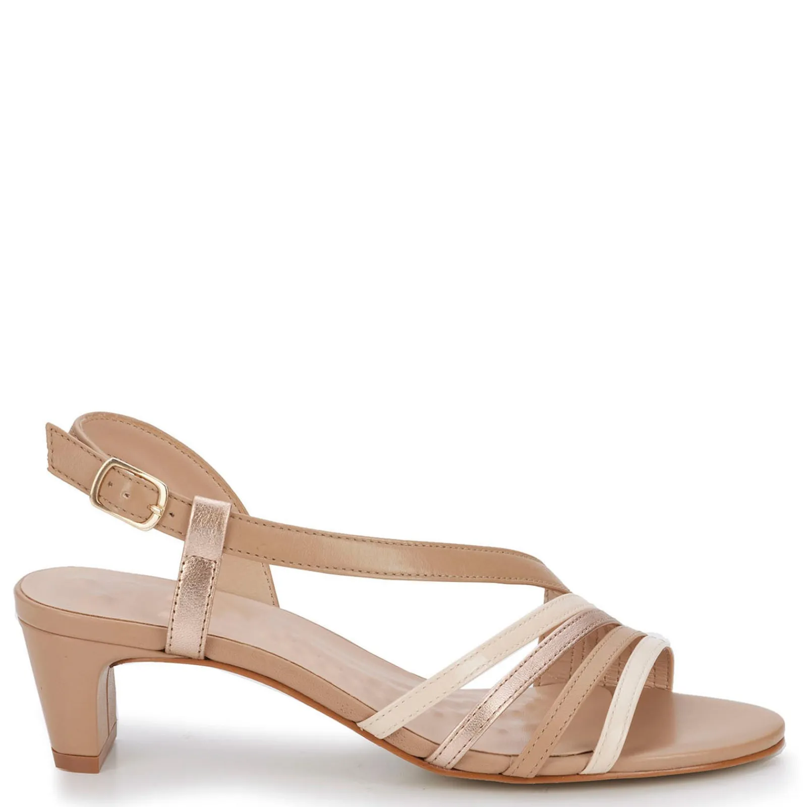 Discount Ros Hommerson Women's , Lettie Sandal Rose Gold Metallic Leather
