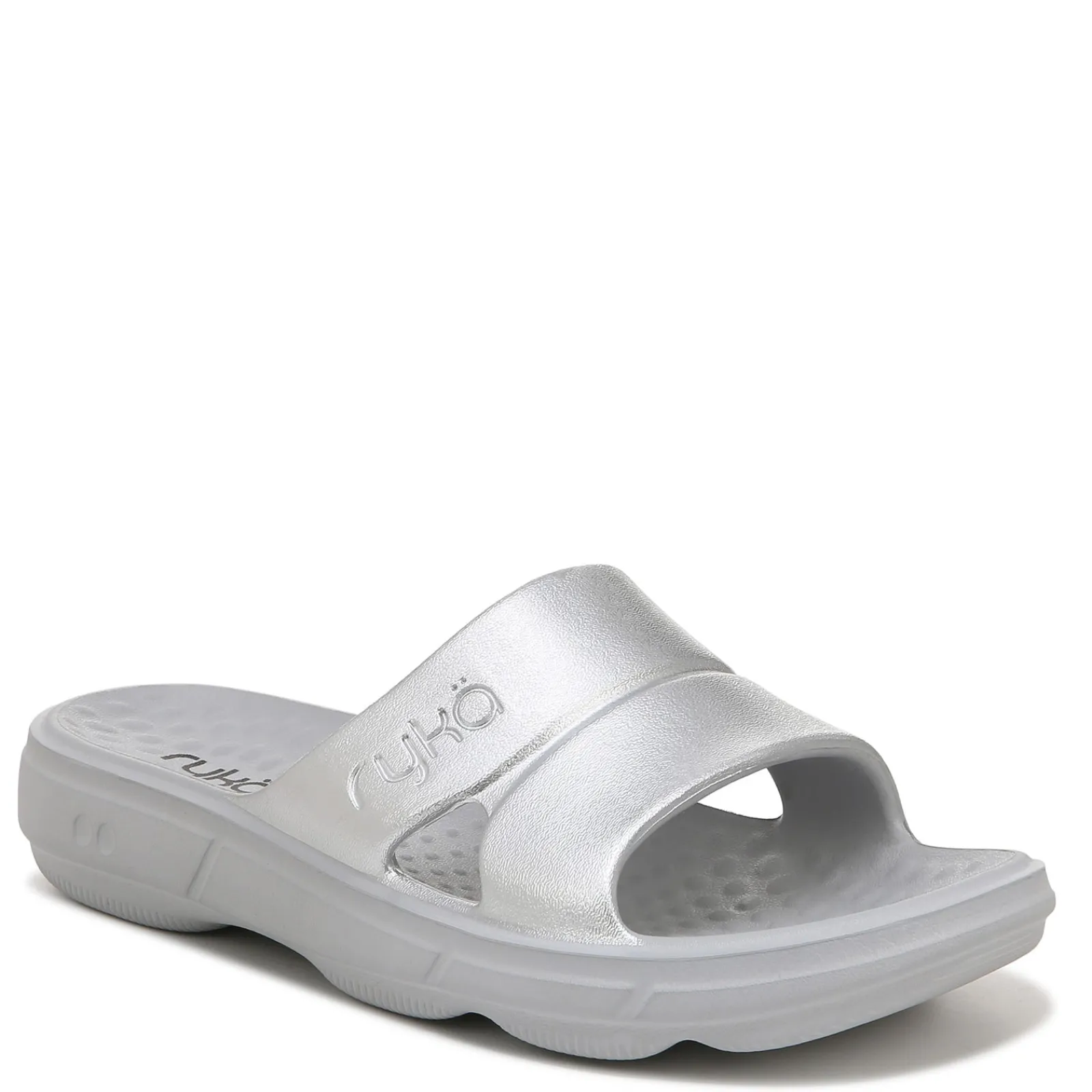 Hot Ryka Women's , Restore Slide Recovery Sandal Silver Grey