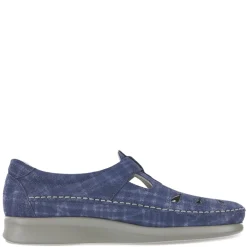 New SAS Women's , Roamer Slip-On Blue Plaid