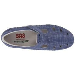 New SAS Women's , Roamer Slip-On Blue Plaid