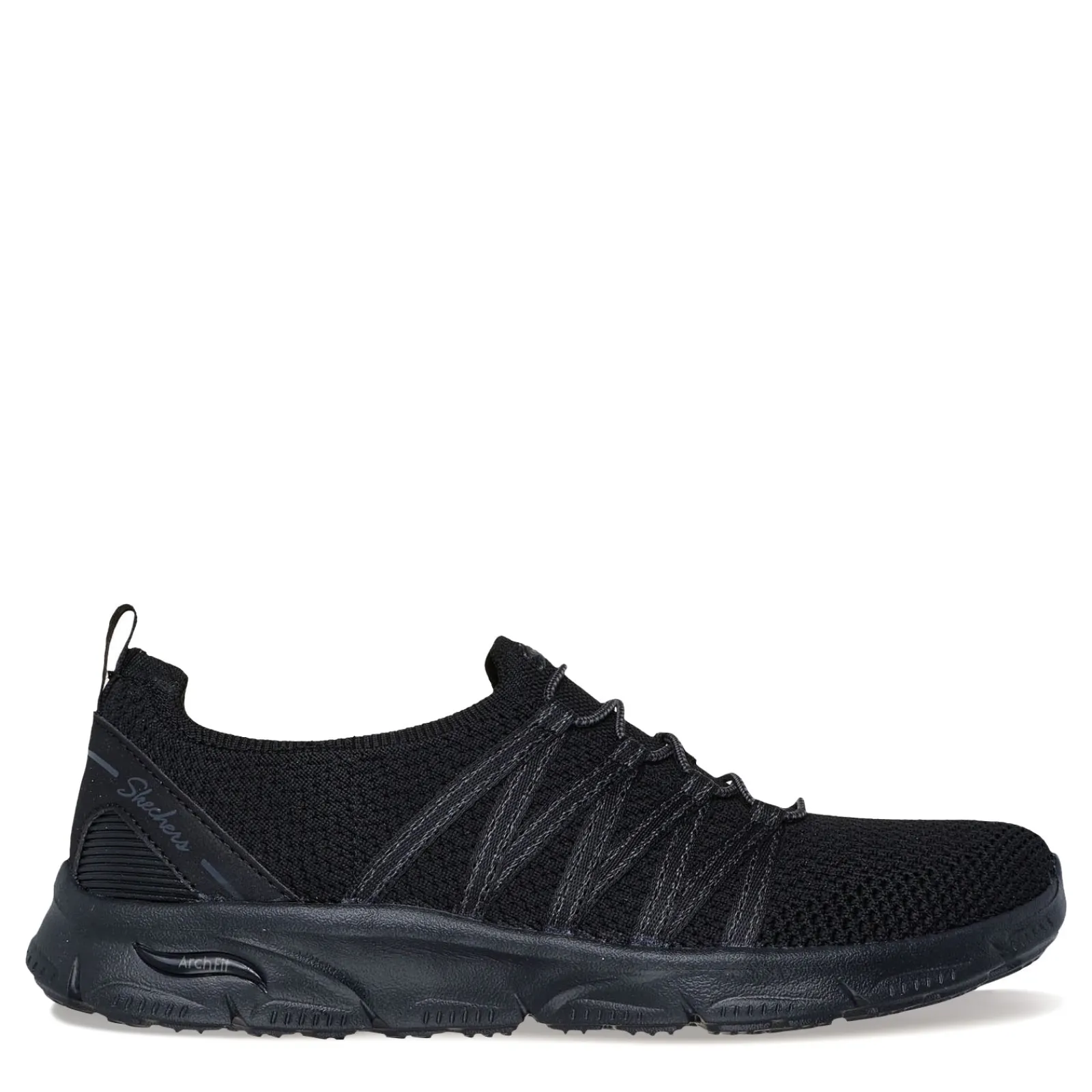 New Skechers Women's , Arch Fit: Sunny - Creative Pass Sneaker Black/Black