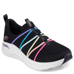 New Skechers Women's , Arch Fit 2.0 - Colorful Road Sneaker Black Rainbow Multi