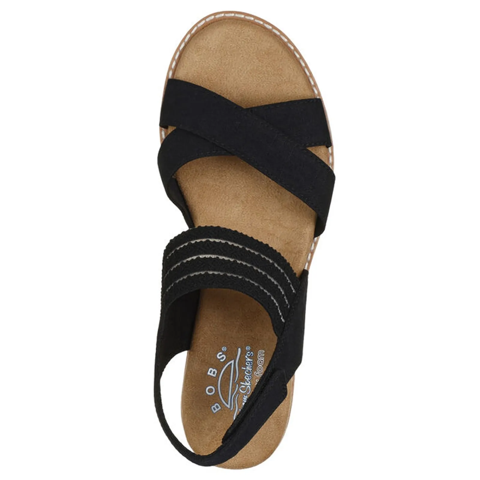 New Skechers Women's , BOBS Desert Kiss - Shore Enough Sandal Black