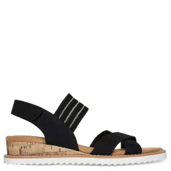 Hot Skechers Women's , BOBS Desert Kiss - Shore Enough Sandal Black