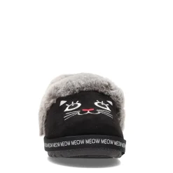 Discount Skechers Women's , BOBS Too Cozy - Meow Pajamas Slipper - Wide Width Black