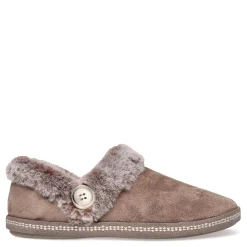 New Skechers Women's , Cozy Campfire Fresh Toast Slipper - Wide Width Dark Taupe