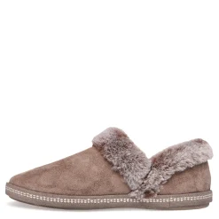 New Skechers Women's , Cozy Campfire Fresh Toast Slipper - Wide Width Dark Taupe