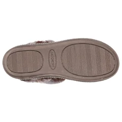 New Skechers Women's , Cozy Campfire Fresh Toast Slipper - Wide Width Dark Taupe
