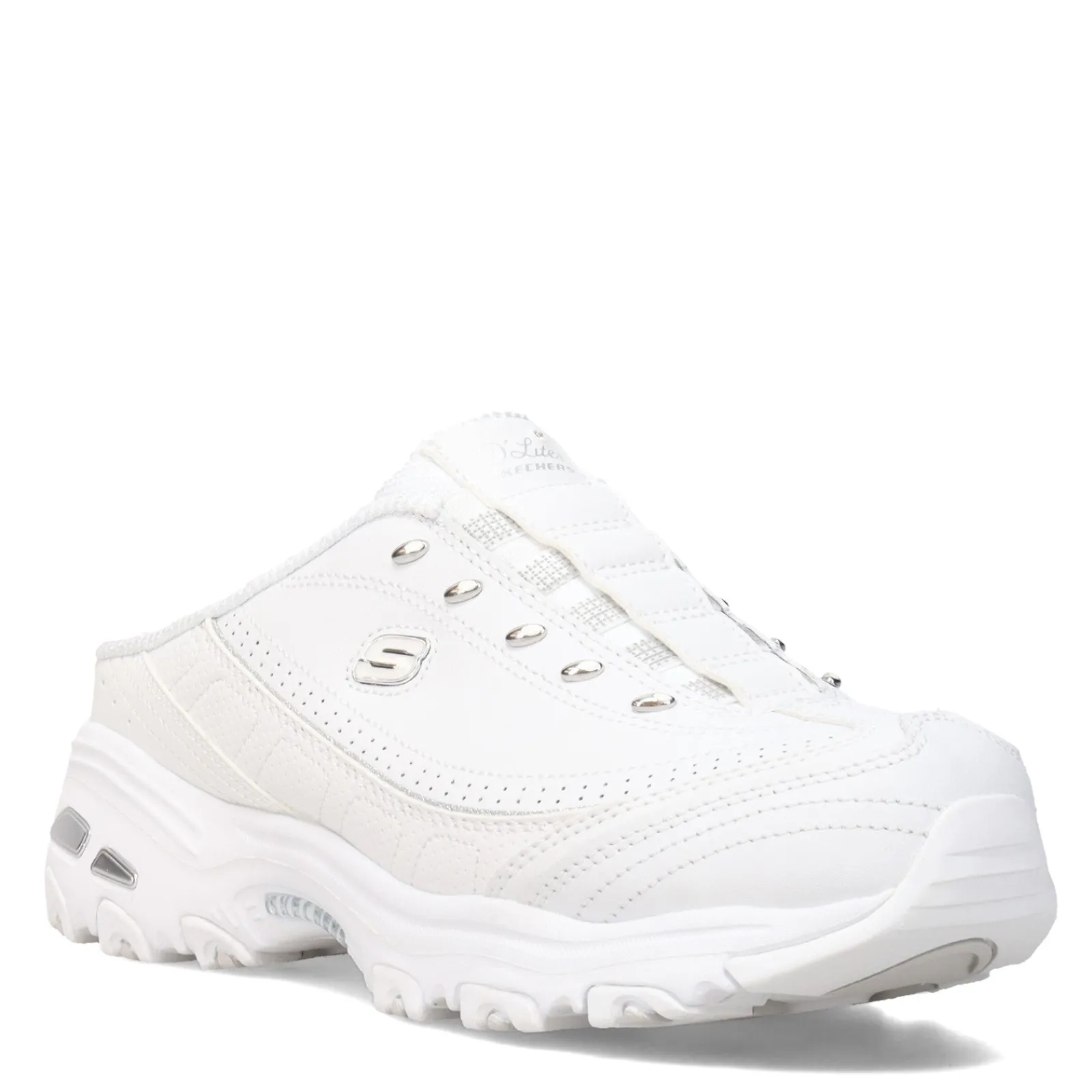 New Skechers Women's , D'lites - Bright Sky Sneaker White Silver