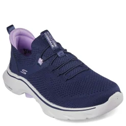 Hot Skechers Women's , GO WALK 7 - Abie Sneaker Navy Lavender