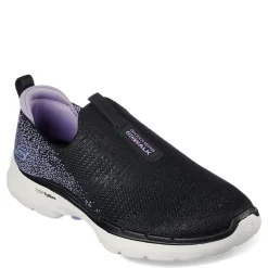 New Skechers Women's , GOwalk 6 - Glimmering Slip-On Black/Lavender