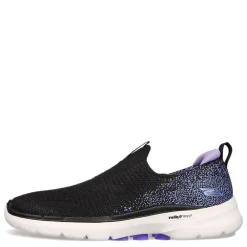 New Skechers Women's , GOwalk 6 - Glimmering Slip-On Black/Lavender