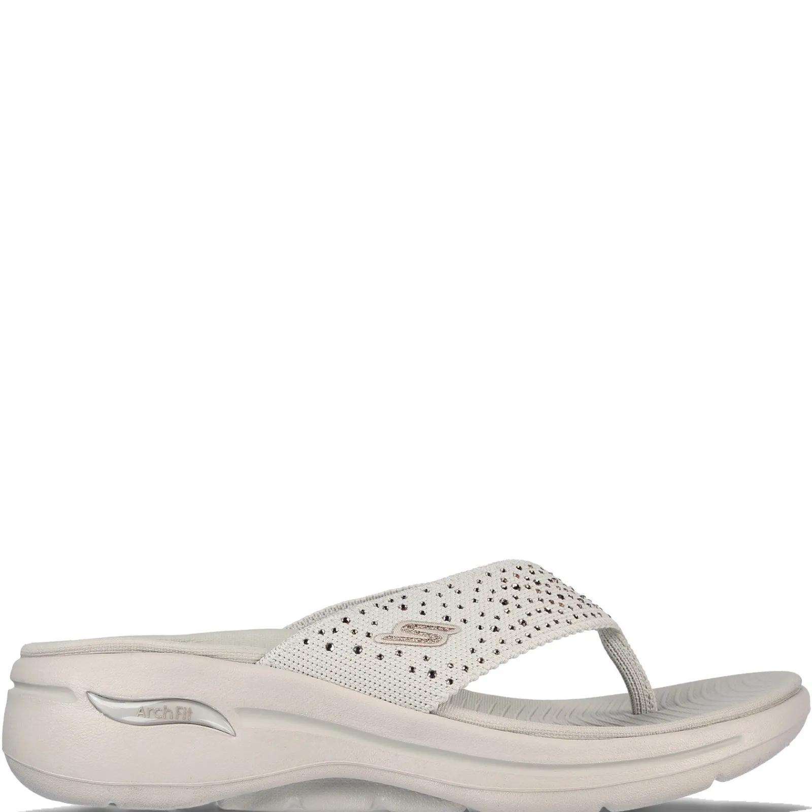 New Skechers Women's , GOwalk Arch Fit - Dazzle Sandal Beige