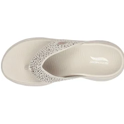 New Skechers Women's , GOwalk Arch Fit - Dazzle Sandal Beige