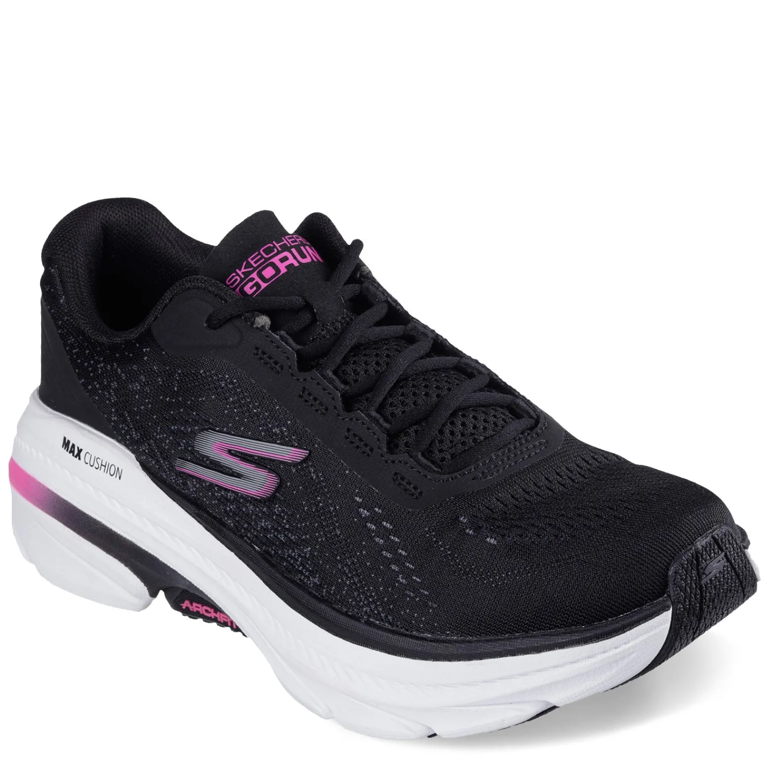 Clearance Skechers Women's , Max Cushioning Arch Fit 2.0 - Avenida Sneaker Black/Pink