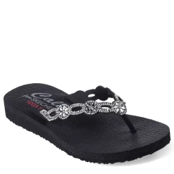 Discount Skechers Women's , Meditation - Floral Candy Sandal Black