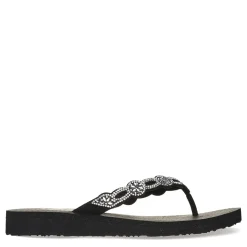 Discount Skechers Women's , Meditation - Floral Candy Sandal Black