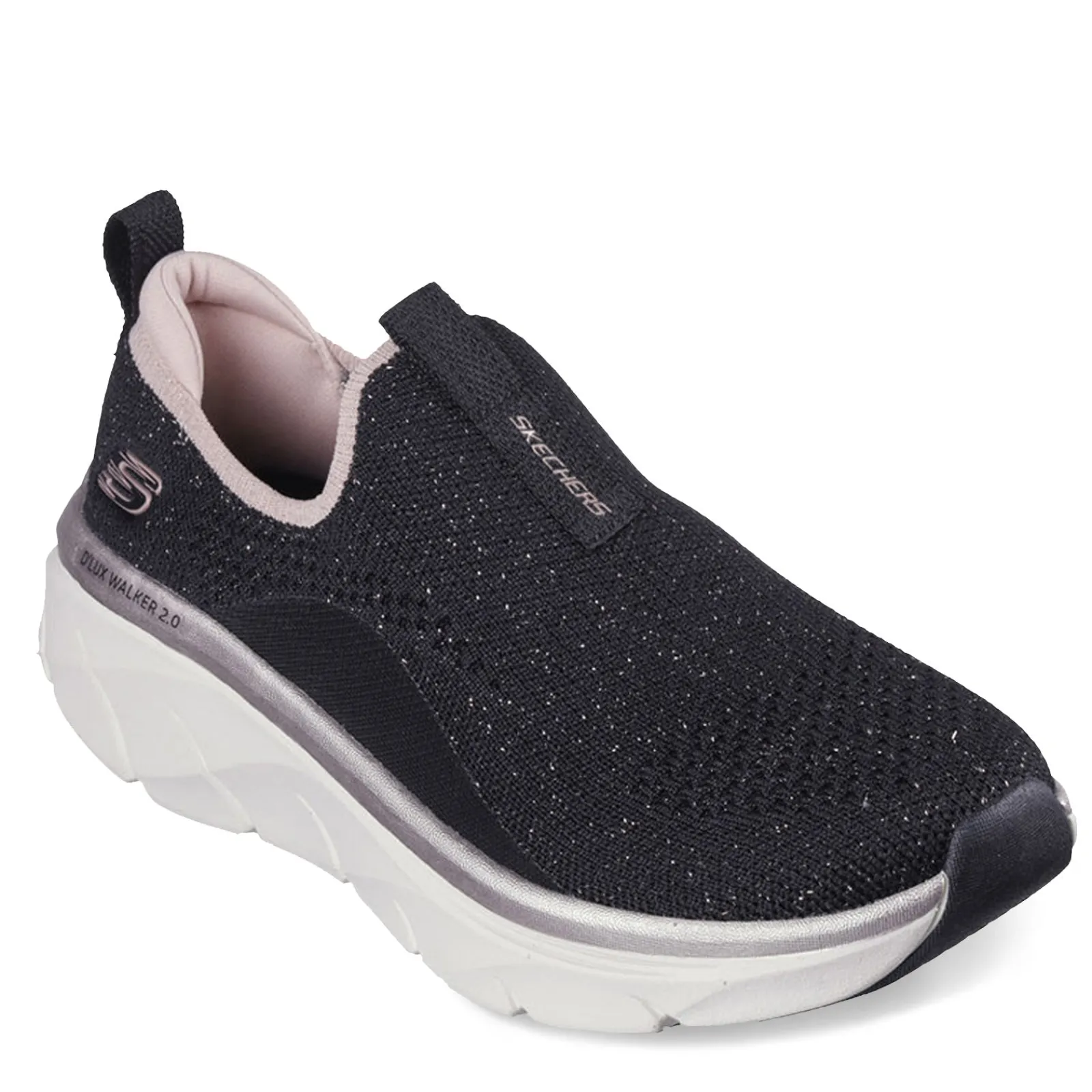 Skechers Women's , Relaxed Fit: D'Lux Walker 2.0 - Sparkle Forever Sneaker Black Rose Gold