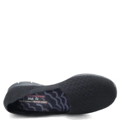 Online Skechers Women's , Seager - Stat Flat - Wide Width Black/Black