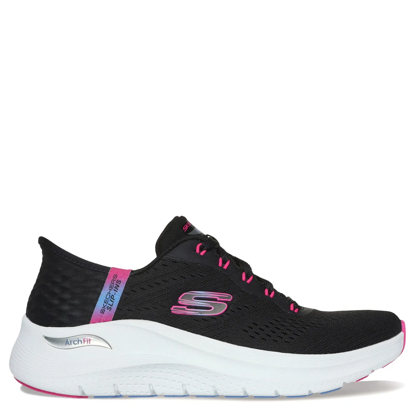 Discount Skechers Women's , Slip-ins: Arch Fit 2.0 - Easy Chic Sneaker Black/Hot Pink