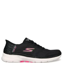 Clearance Skechers Women's , Slip-ins: GO WALK 6 - Vivid Idea Walking Shoe Black Pink