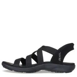 Sale Skechers Women's , Slip-ins: Reggae Slim - Stretch Flex Sandal Black/Black