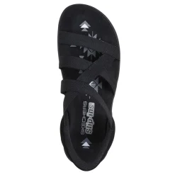 Sale Skechers Women's , Slip-ins: Reggae Slim - Stretch Flex Sandal Black/Black