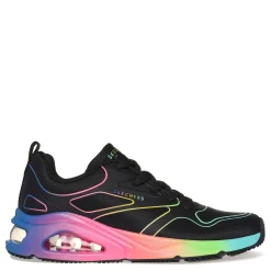 Hot Skechers Women's Street, Tres-Air Uno - Rainbow Roads Sneaker Black Multi
