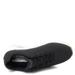 Skechers Women's Street, Uno - Stand on Air Sneaker - Wide Width Black/White