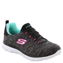 Hot Skechers Women's , Summits - Quick Getaway - Wide Width Black / Blue