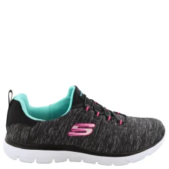Hot Skechers Women's , Summits - Quick Getaway - Wide Width Black / Blue
