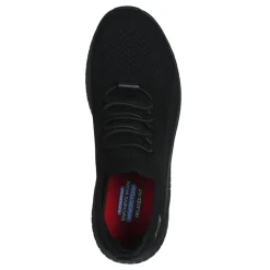 New Skechers Work Women's , Relaxed Fit: BOBS Sport Squad Chaos Slip Resistant Sneaker Black