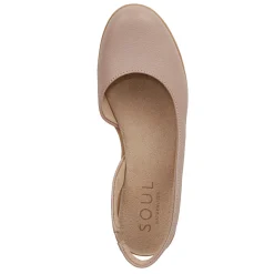 Outlet SOUL Naturalizer Women's , Idea Slingback Ballet Flat Blush Faux Leather