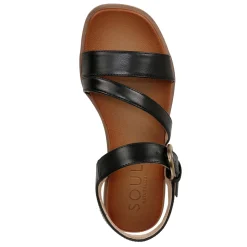 Best SOUL Naturalizer Women's , Jayvee Sandal Black Faux Leather