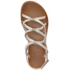 Outlet SOUL Naturalizer Women's , Sierra Sandal Gold Faux Leather