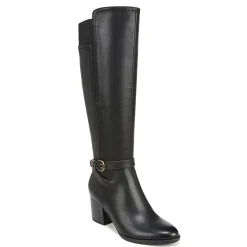 Clearance SOUL Naturalizer Women's , Uptown Boot - Wide Calf Black Faux Leather