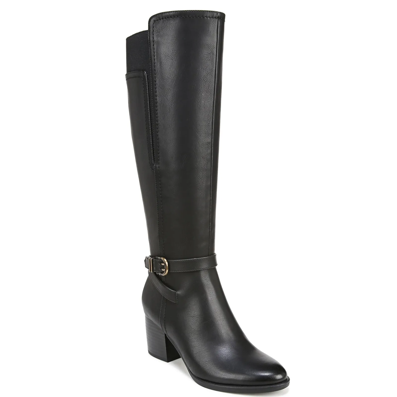 Clearance SOUL Naturalizer Women's , Uptown Boot - Wide Calf Black Faux Leather